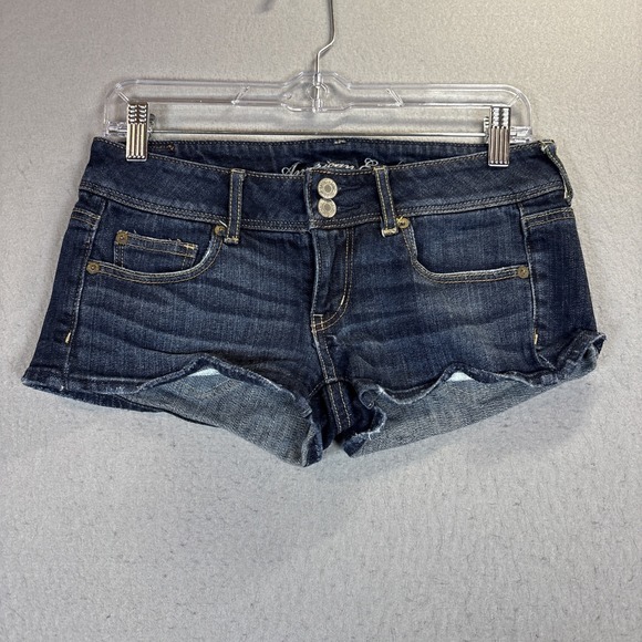American Eagle Outfitters Pants - Y2K American Eagle Flap Pocket Micro Mini Low Rise Jean Shorts Size 4 - 2009